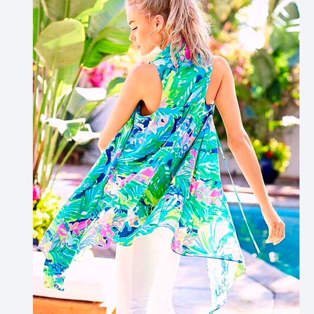 Lilly Pulitzer Hana Silk convertible  vest s/m